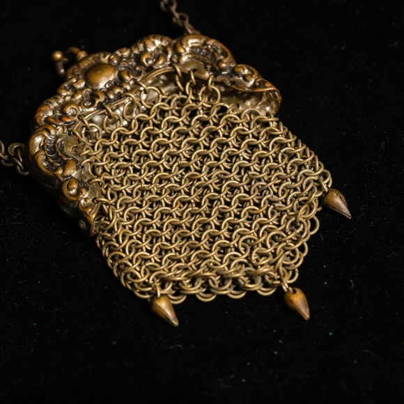 Step back in time with an Antique Victorian 1800s metal mesh 20in coin purse - Picture 1 of 15